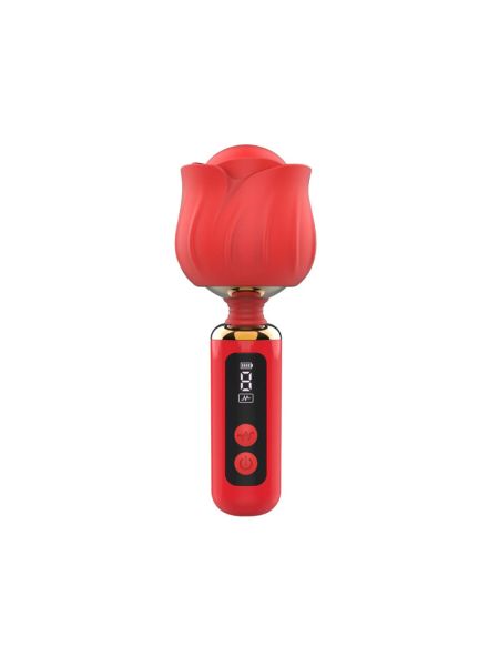 Вібромасажер Loviss Rose Mini Massage Wand Vibrator, головка у вигляді троянди, 9 режимів
