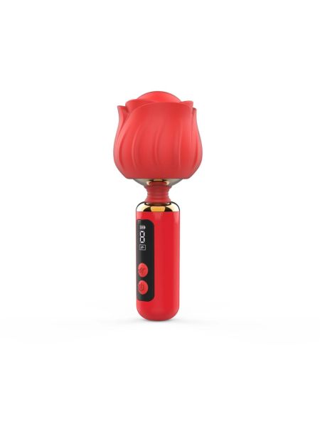 Вібромасажер Loviss Rose Mini Massage Wand Vibrator, головка у вигляді троянди, 9 режимів
