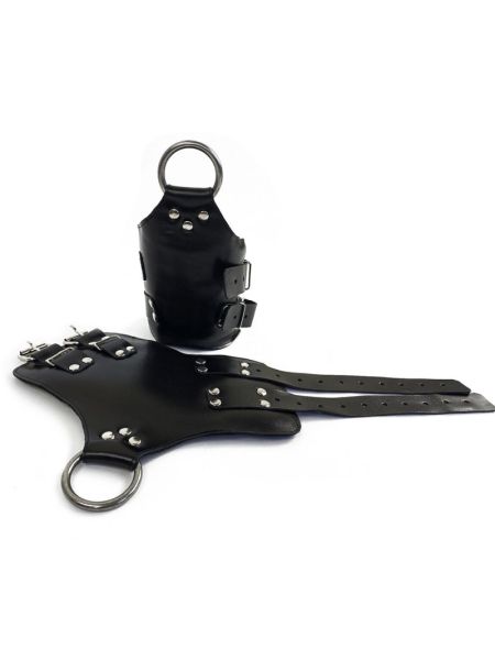 Манжети для підвісу за руки Art of Sex – Kinky Hand Cuffs For Suspension, чорні, натуральна шкіра