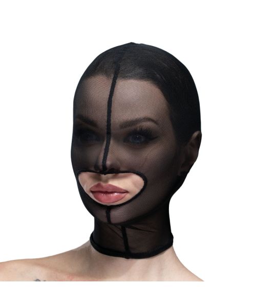 Маска сітка із відкритим ротом Feral Feelings - Hood Mask Black