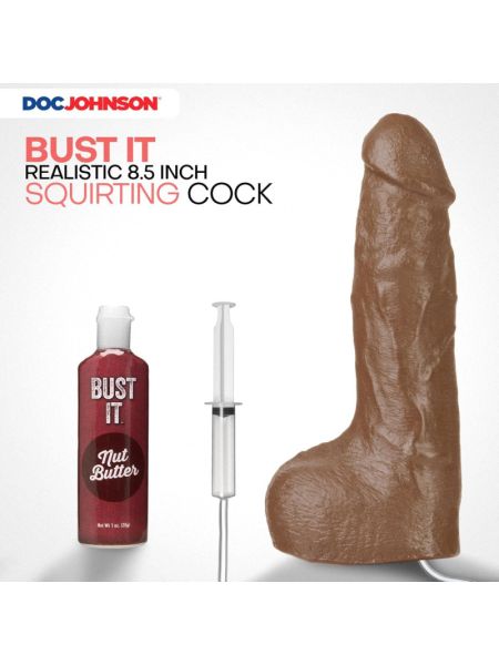 Фалоімітатор, що кінчає Doc Johnson The Realistic Cock ULTRASKYN - Squirting 9,5 Inch Caramel