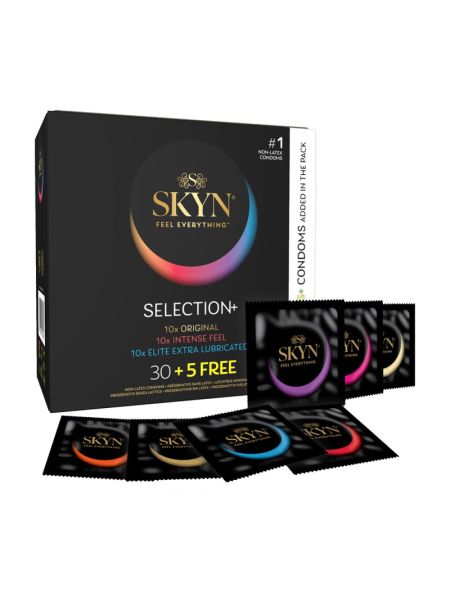 Безлатексні преміум-презервативи SKYN Selection: Original+Intense Feel+Elite Extra Lubricated, 35 шт
