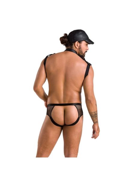 Комплект еротичної чоловічої білизни Passion 038 JOHN SET L/XL Black, боді, кепка