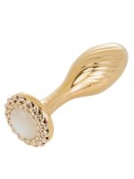 Металева анальна пробка LOCKINK SEVANDA Pearl Pear-shape Anal Plug, зі штучною перлиною