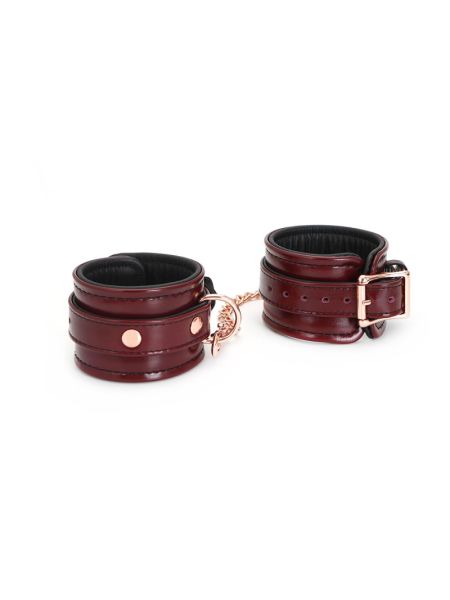 Шкіряні наручники Liebe Seele Wine Red Wrist Cuffs, знімний ланцюжок-кріплення