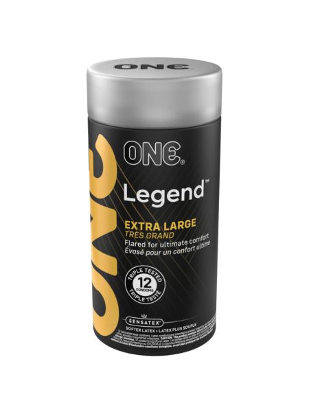 Презервативи ONE Legend XL, 12 шт, збільшений розмір, розширення на кінці, подарункове паковання-тубус