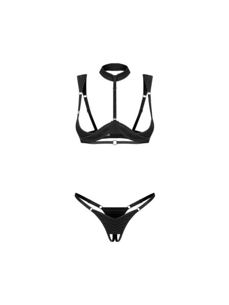 Комплект Obsessive Roccele 2-pcs crotchless set S/M