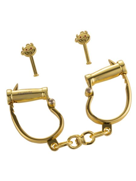 Наручники LOCKINK Love-slave Handcuffs, золотисті, металеві, у формі стремен