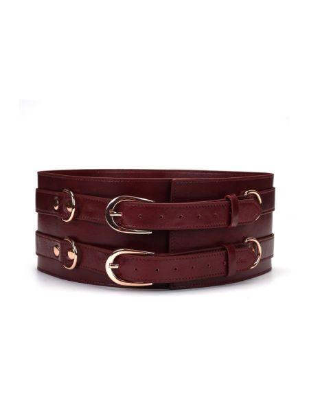 Шкіряний пояс для бондажу Liebe Seele Wine Red Waist Cuff, L Size