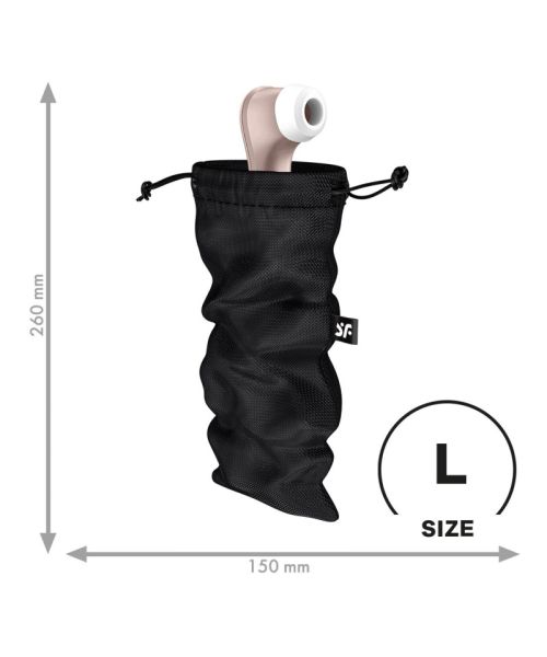 Мішечок для секс-іграшок Satisfyer Treasure Bag L, чорний, на шнурку