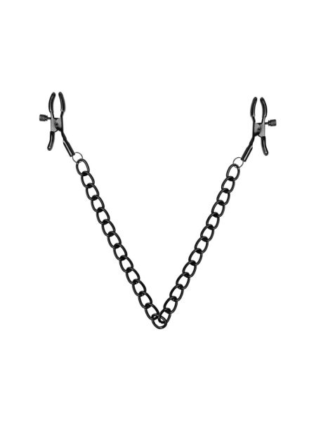 Затискачі для сосків Bedroom Fantasies Nipple Clamps with Chain - Black