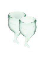 Набір менструальних чаш Satisfyer Feel Secure (light green), 15 мл та 20 мл, мішечок для зберігання