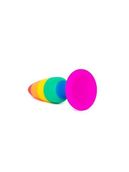 Силіконова анальна пробка Wooomy Hiperloo Silicone Rainbow Plug L, діаметр 3,9 см, довжина 13,1 см