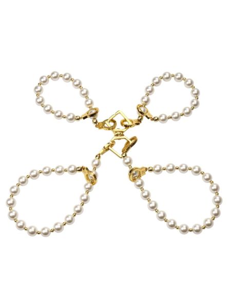 Перлинні наручники та поножі LOCKINK Pearl Handcuffs & Anklecuffs