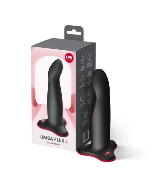 Фалоімітатор Fun Factory LIMBA FLEX L Black, гнучкий, з ефектом пам’яті, підходить для точки G