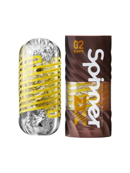 Мастурбатор Tenga Spinner DX 02 Bumps, з пружною стимулювальною спіраллю всередині, середній вплив