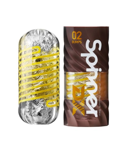 Мастурбатор Tenga Spinner DX 02 Bumps, з пружною стимулювальною спіраллю всередині, середній вплив