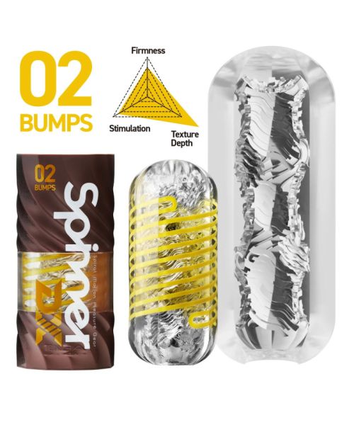 Мастурбатор Tenga Spinner DX 02 Bumps, з пружною стимулювальною спіраллю всередині, середній вплив