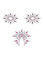 Пестіс з кристалів Petits Joujoux Gloria set of 3 - Black/Pink, прикраса на груди та вульву