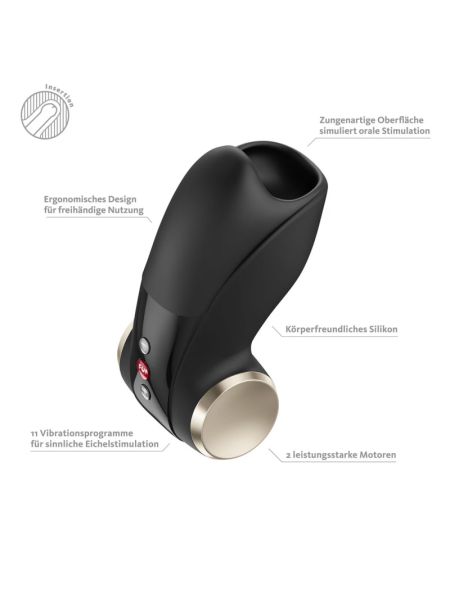 Мастурбатор для головки пеніса Fun Factory COBRA LIBRE II Black, 2 мотори, гра без рук