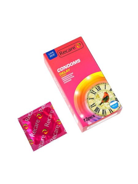 Презервативи Recare Delay Candy Condoms 12 шт, пролонгувальний ефект, цукерковий аромат