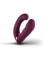 Подвійний вібратор Rocks Off Gemini Burgundy, 2 мотори, по 10 режимів, змінне положення ручки