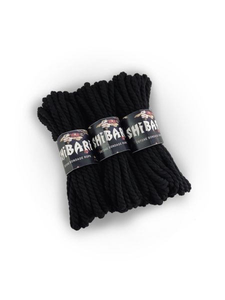 Бавовняна мотузка для шібарі Feral Feelings Shibari Rope, 8 м чорна