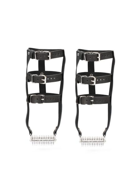 Шкіряна портупея для гомілкостопу зі шпорами Liebe Seele Leather High Heel Ankle Harness Silver