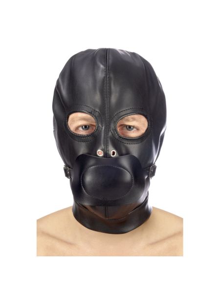 Капюшон з кляпом для БДСМ Fetish Tentation BDSM hood in leatherette with removable gag