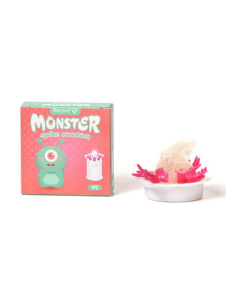 Насадка на член Recare Turquoise Monster Spike Condom (презерватив з вусиками)