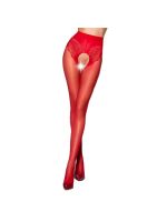 Еротичні колготки Passion TIOPEN 006 3/4 (30 den), red, з вирізом, імітація трусиків