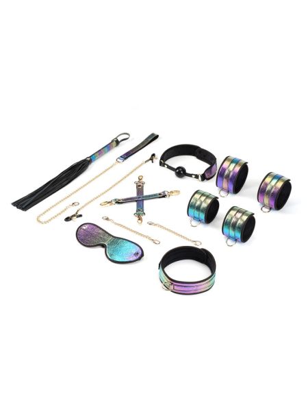 БДСМ-набір Liebe Seele Vivid Rainbow 8 Pieces Set, 8 аксесуарів, екошкіра на оксамитовій основі