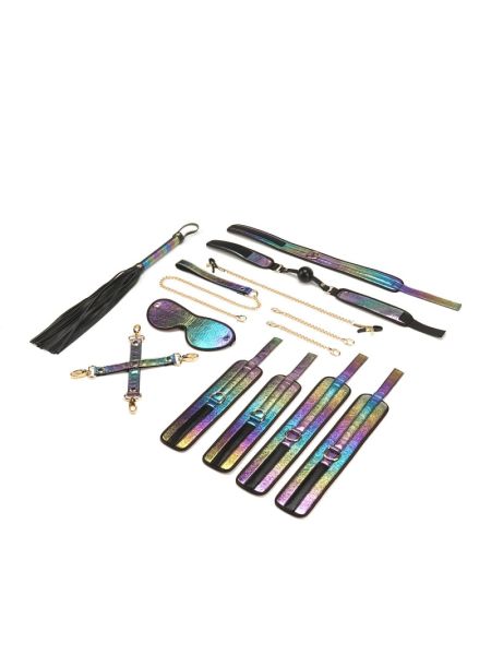 БДСМ-набір Liebe Seele Vivid Rainbow 8 Pieces Set, 8 аксесуарів, екошкіра на оксамитовій основі