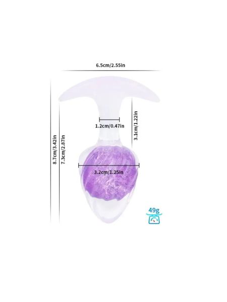 Анальна пробка Liebe Seele Icecream-shaped Crystal Anal Plug - Purple Small
