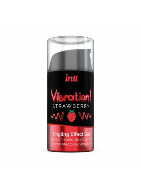 Рідкий вібратор Intt Vibration Strawberry (15 мл), густий гель, дуже смачний, діє до 30 хвилин