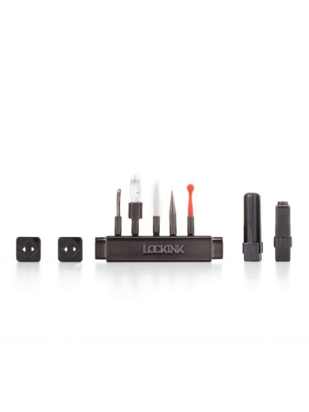 БДСМ-набір LOCKINK Teasing & Impact-Play Set, чорний, маска, кляп, затискачі для сосків, тиклер, шльопалка