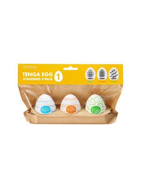 Набір мастурбаторів-яєць Tenga Egg Standard 3 Pack 1 (Wavy, Starry, Cubic)