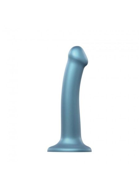 Насадка для страпону Strap-On-Me Mono Density Dildo M Blue, діам. 3,3 см, одношаровий силікон, гнучк