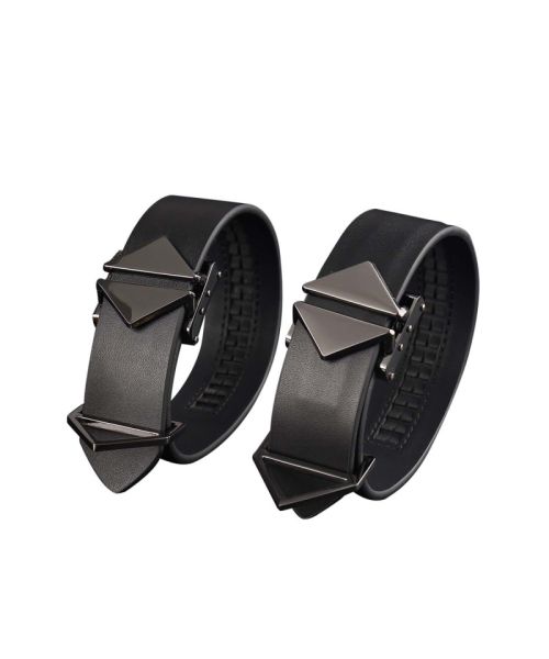 Набір для бондажу LOCKINK 8-Bondage-Straps Restraint Set, чорний 8 ременів з натуральної шкіри
