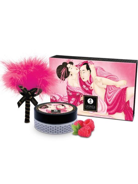 Смачна пудра для оральних пестощів Shunga Body Powder Raspberry feeling, 75 г, аромат малини