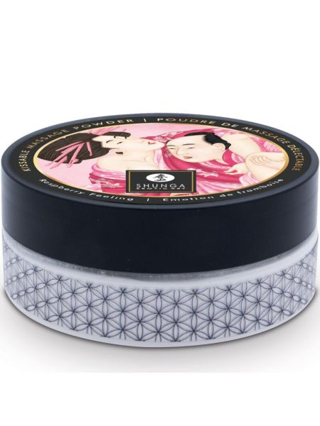 Смачна пудра для оральних пестощів Shunga Body Powder Raspberry feeling, 75 г, аромат малини