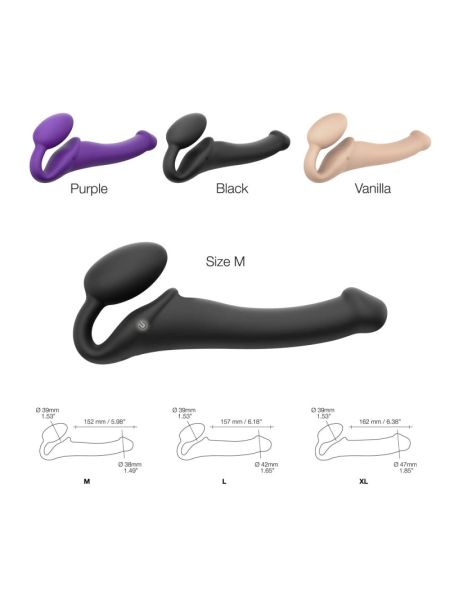 Безремінний страпон з вібрацією Strap-On-Me Vibrating Violet XL, діам. 4,7см, пульт ДК, регульований