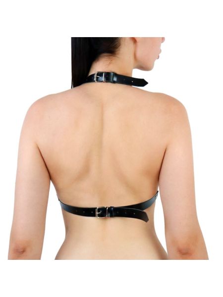 Портупея жіноча з шипами Art of Sex - Demia Leather harness, Чорна L-2XL