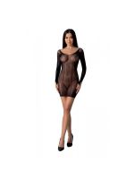 Напівпрозора мінісукня Passion BS101 One Size, black, рукави-мітенки