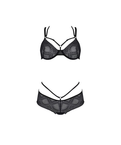 Комплект Passion DROSERA BIKINI black, L/XL, бюстгальтер і трусики-кюлоти