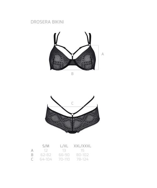 Комплект Passion DROSERA BIKINI black, L/XL, бюстгальтер і трусики-кюлоти