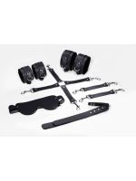 Набір Feral Feelings BDSM Kit 5 Black, наручники, поножі, хрестовина, маска, падл