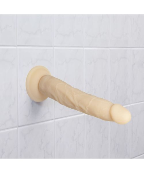 Фалоімітатор Naked Addiction — 9″ Silicone Dual Density Bendable Dildo Vanilla, віброкуля в подаруно