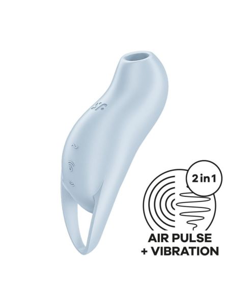 Вакуумний кліторальний стимулятор з вібрацією Satisfyer Pocket Pro 1 Blue