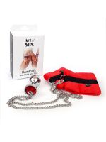 Наручники з металевою анальною пробкою Art of Sex Handcuffs with Metal Anal Plug  size M Red